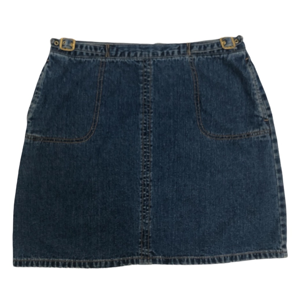 Vintage Buckle Denim Mini Skirt
